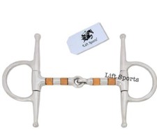 Full Cheek Horse Snaffle Bit with Copper Roller German Steel Stainless Polish