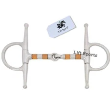 Full Cheek Horse Snaffle Bit with Copper Roller German Steel Stainless Polish 