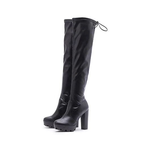 Mujeres Botas hasta el muslo Invierno Tacones altos Sobre la rodilla Botas Otoño Zapatos - Imagen 10 de 26