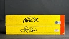 Magic Johnson & Larry Bird Signed 10 1/2 x 3 1/2 Forum Floor Board PSA BAS