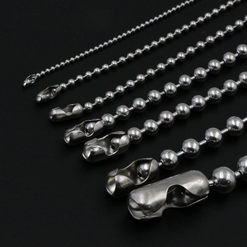 1.5mm10mm Bead 304 Stainless Steel Ball Necklace Chain Silver Sold By