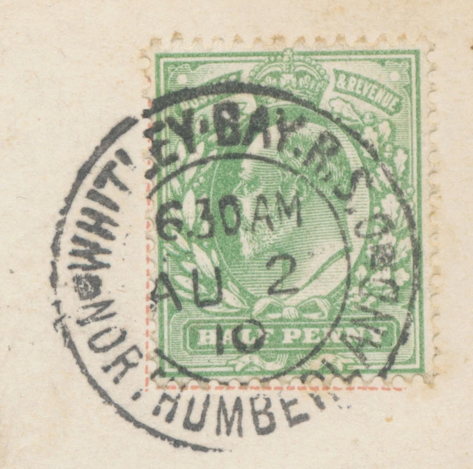 GB „WHITLEY-BAY.R.S.O / NORTHUMBERLAND“ double circle 25mm on very fine vintag - Image 3 of 3