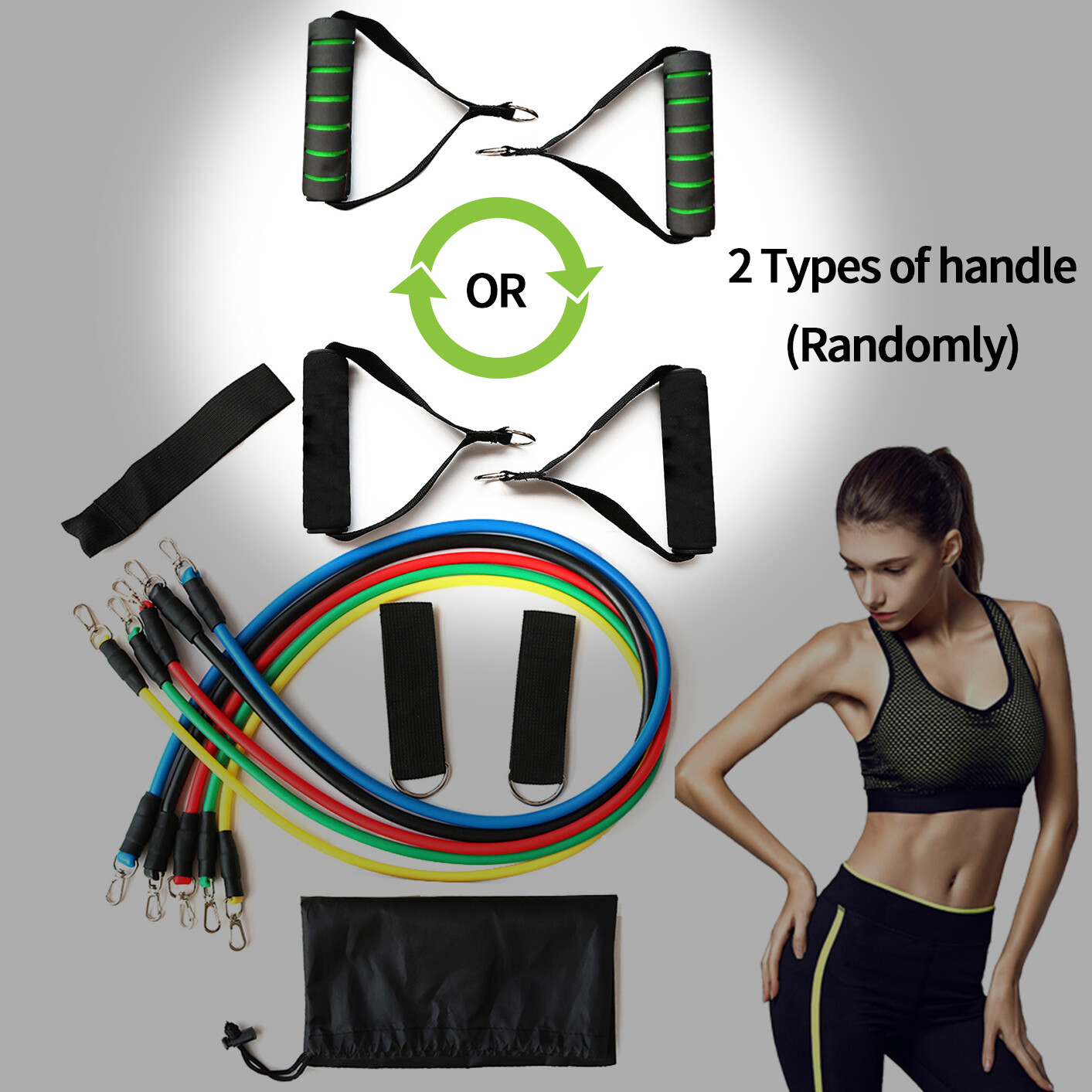 11tlg Widerstandsbänder Gymnastikband Fitnessbänder Pilates Set Yoga
