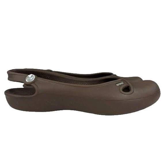 Crocs 褐色平底鞋女