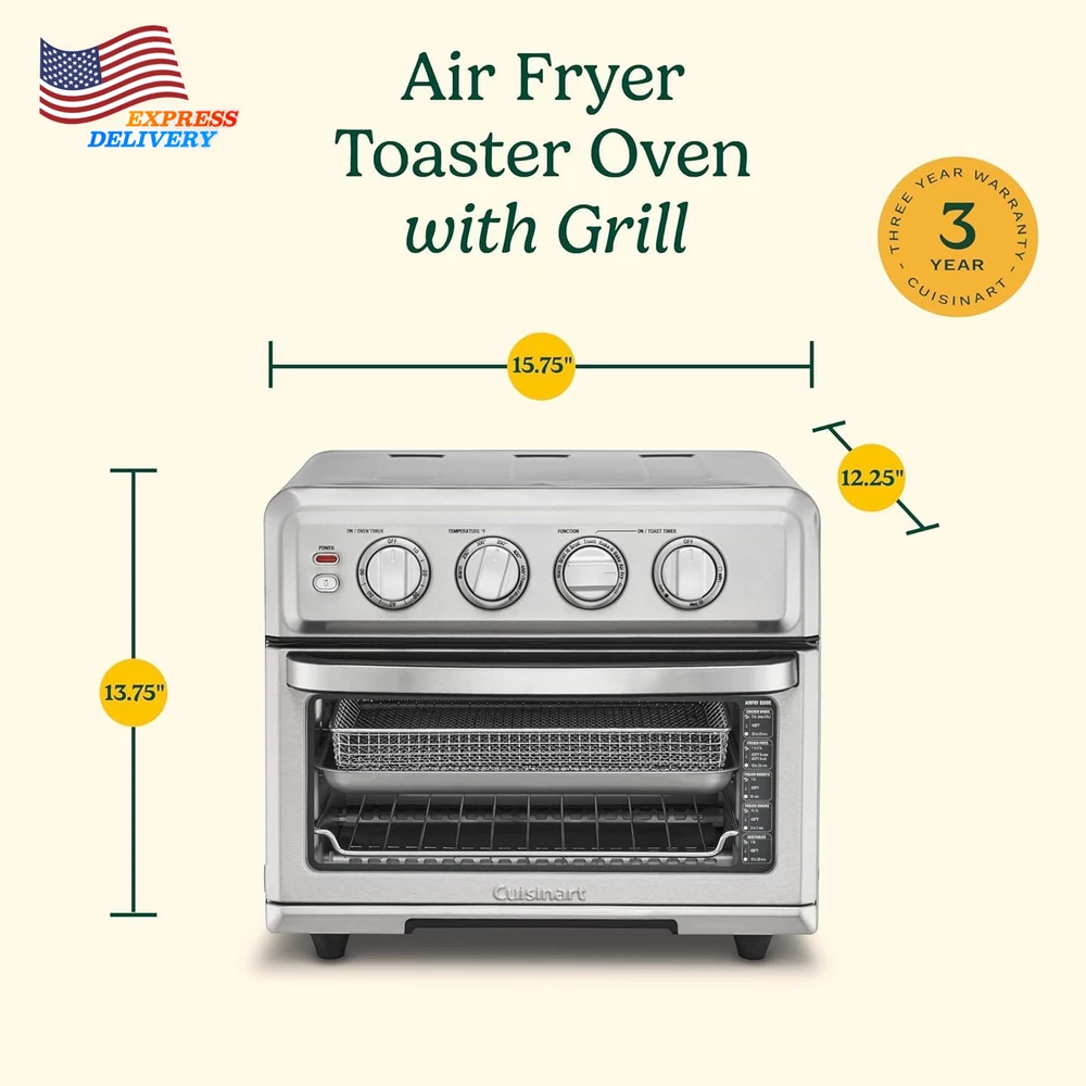 Air Fryer Toaster Oven with Bake Grill Broil Warm Functions Free Shipping  