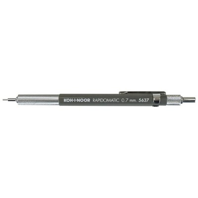 Koh-I-Noor Rapidomatic .7mm Gray Metal Mechanical Pencil Knurled Grip