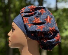 Surgical Scrub Cap, Bouffant, Red Stars on Navy, 4th Of July, Patriotic