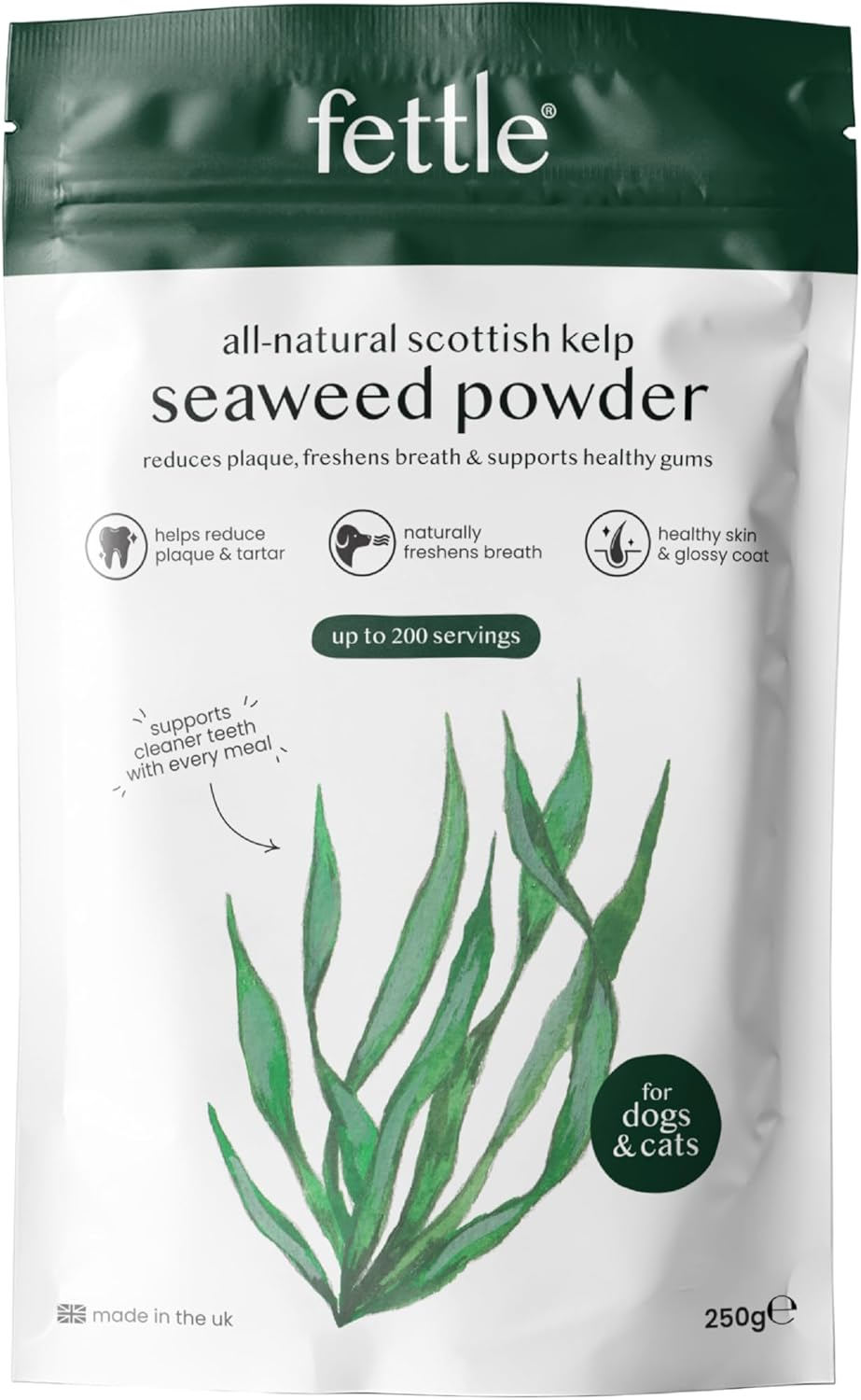 Natural Kelp Seaweed Powder – Natural Cat and Dog Dental Powder, Plaque Remover