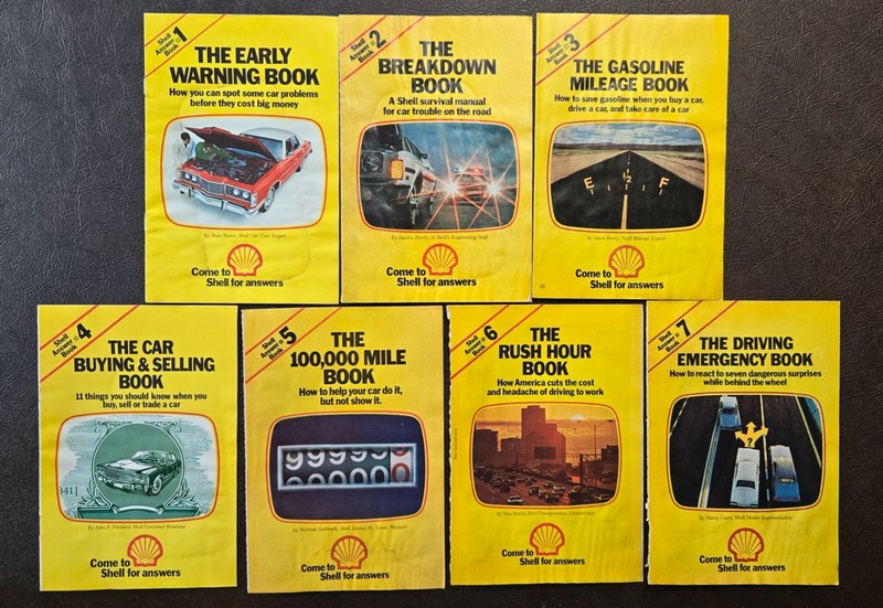 VINTAGE ORIGINAL SHELL OIL ANSWER BOOKS LOT OF 69 TOTAL IN FOUR DIFFERENT GROUPS
