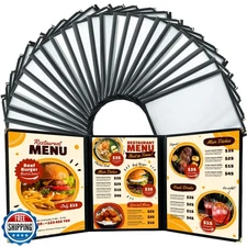 FLKQC Menu Covers 8.5 x 11 | Restaurant Recipe Menu Covers Transparent Restau