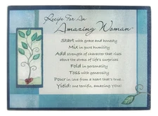 Abbey Gift Blue Amazing Woman Cutting Board 11" x 1" x 5" Inches