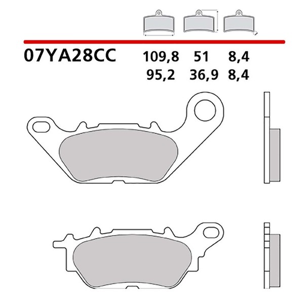 Brembo VORDERRADBREMSBELAGE-KIT Fur Yamaha Ybr Egs 125 08-08-COD. 07YA28CC-image
