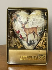 DEMDACO ART HEART MERRY CHRISTMAS DEER & CARDINAL WITH KEY SUSAN WINGET 2016