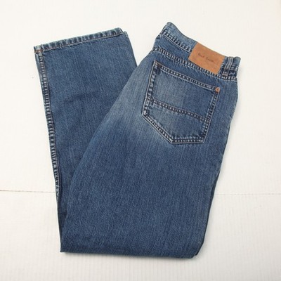 Paul Smith Jeans Mens 34x30 Blue Medium Wash Straight Leg Denim Button Fly