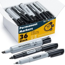 Permanent Markers Variety Pack Assorted Finetip Ink Pens Black Set 36 Count