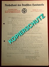REICHSSTAND DES DEUTSCHEN HANDWERKS, KA  - Rundschreiben 1937  Eisenversorgung