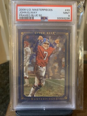 2008 Upper Deck Masterpieces Blue Framed John Elway /50