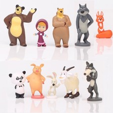 10pc Mascha und der B&auml;r Actionfigur Zeichentrickfiguren Puppe Spielzeug mGift