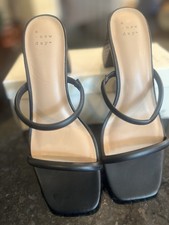 A New Day Black Cris Heels Sandals Women's Size 8