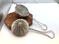 Vintage German Silverplate Wire Basket Tea Strainer Spoon