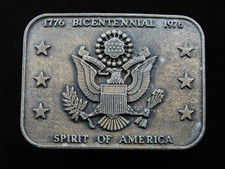 RF13122 VINTAGE 1976  BICENTENNIAL SPIRIT OF AMERICA  PATRIOTIC BELT BUCKLE
