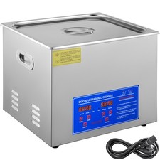 15L Ultrasonic Cleaner 40kHz Heater Digital Timer Stainless Steel Tank
