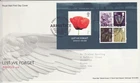 GB Stamps First Day Cover Lest we Forget MS, Armistice, poppy, war wing SHS 2008