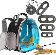 Bearded Dragon Travel Backpack with Harness and Leash Set,Lizard Backpack Travel