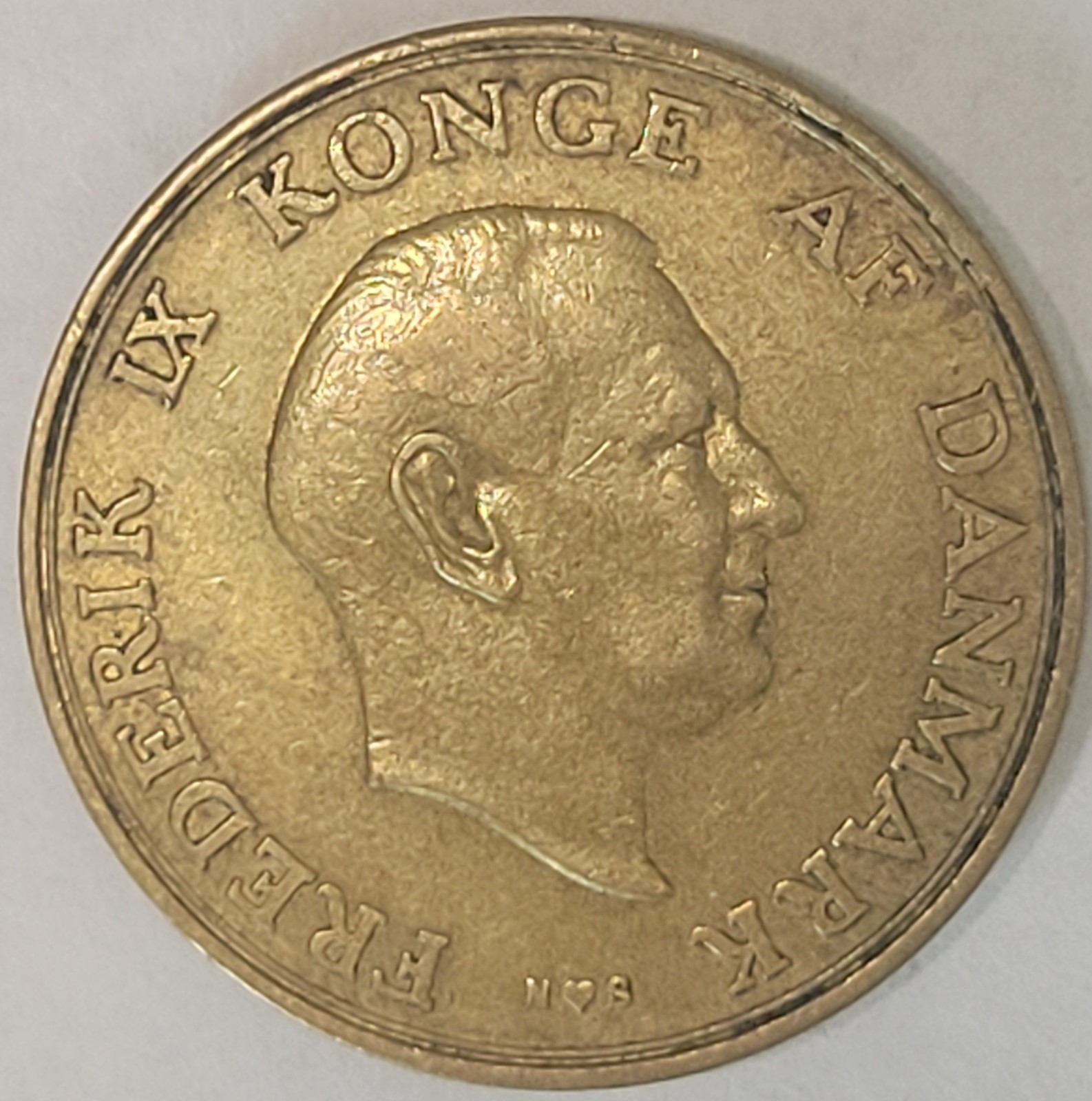 1954 Denmark 1 Kroner Frederik IX Aluminum Bronze Coin. VF – Nice ...