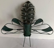 Metal Lightning Bug Cicada Bumblebee Winged Glass Encased Candle Tea Light Wall