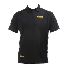 DeWalt Moisture Wicking Polo Shirt Black Grey Reflective Detail Size Options
