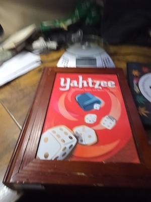 Yahtzee Vintage Game Collection Wooden Library Bookshelf Box, 2009 Edition