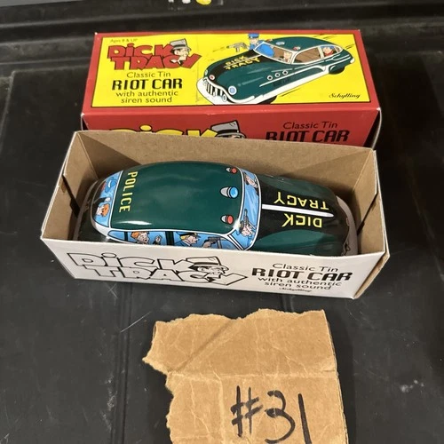 2002 Schylling Dick Tracy Tin Riot Car w/ Authentic Siren Sound MIB