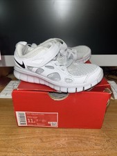Nike Free Run 2 size 11C White Black Wolf Gray With Box See Description