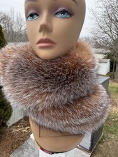 Real Crystal fox fur Scarf Fling Boa Neck Warmer Wrap New item Made in USA