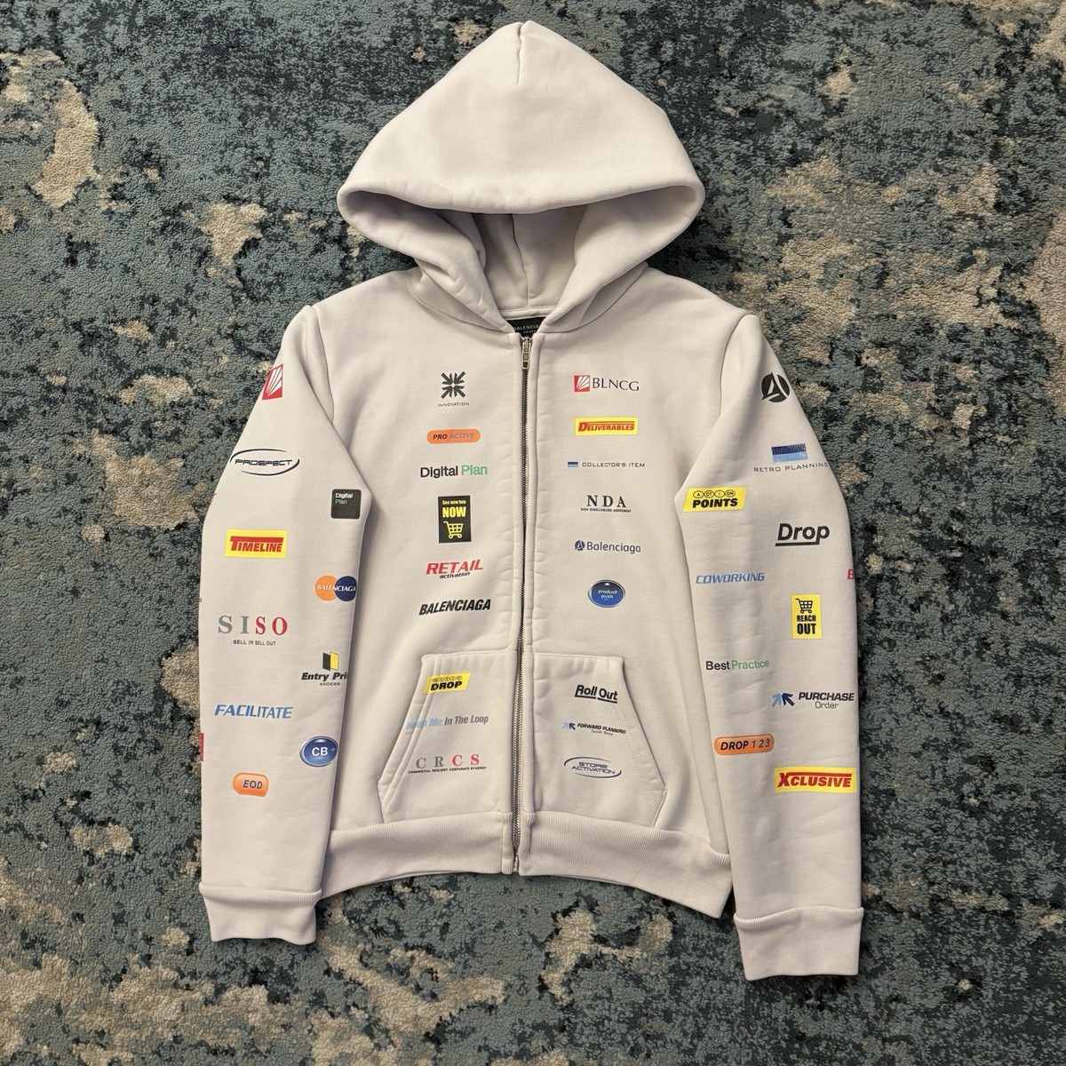 Balenciaga Business English Zip Up Hoodie Brand New Fits XSmall | eBay