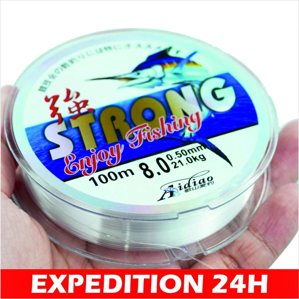 0.5Mm/100M Fil De Pêche Monofilament En Nylon Transparent,Fil De Peche Monofil,L - Photo 1/1