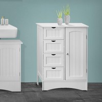 Badezimmerschrank Landhaus Badschrank Mit 4 Schubladen Badregal Schrank Regal
