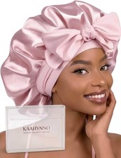 Silk Satin Bonnet for High-Elastic Brim Fits 19-36" Heads, Blush Pink