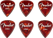 Genuine Fender Aero Acrylic Guitar Picks, 6-count, 2.0mm