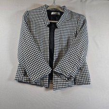 Kasper Women s Size 8 Black White Houndstooth Blazer Jacket Lined Career