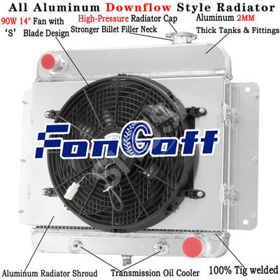 4Row Radiator&Shroud Fan For 62-1967,64 Chevy Nova II Inline 6 Cyl V8 Conversion