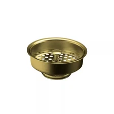 KOHLER Duo-Strainer 3-1/2 in. Basket Strainer in Vibrant POLISHED Brass
