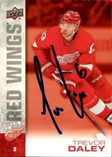 Trevor Daley Signed 2019/20 UD Tim Hortons Card #4 Detroit Red Wings