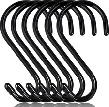 6 Inch Heavy Duty S Hooks, Large S Hook for Hanging , Vinyl Coated S Hook 6 Pack