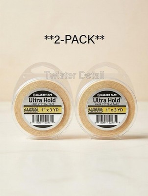 2-Pack Walker Ultra Hold Double Sided Tape Roll 1'' x 3 Yards Lace Wig Hairpiece