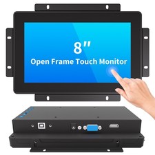LMENGER 8 IN Open Frame Touch Screen Monitor, TFT LCD display, 10-point touch