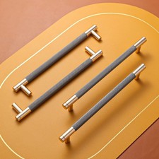 12 Pack 7 1/2 Inch 192 mm Barrel Cabinet Pulls Gold and Grey Cupboard Aluminu...