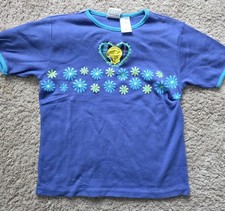 Vintage 90s Looney Tunes Tweety Bird Kids T-Shirt Youth Size 10/12 Blue Cartoon