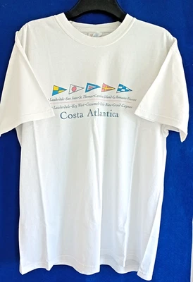 Costa Atlantica White T-shirt Top. Size L 42-44" Unusual design to be different. - Image 1 of 2